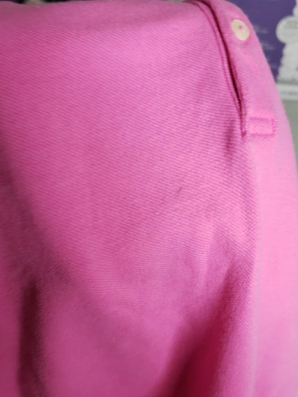 Polo Ralph Lauren Cotton Stretch Button Tennis Prep Knit Dress Size L Pink
